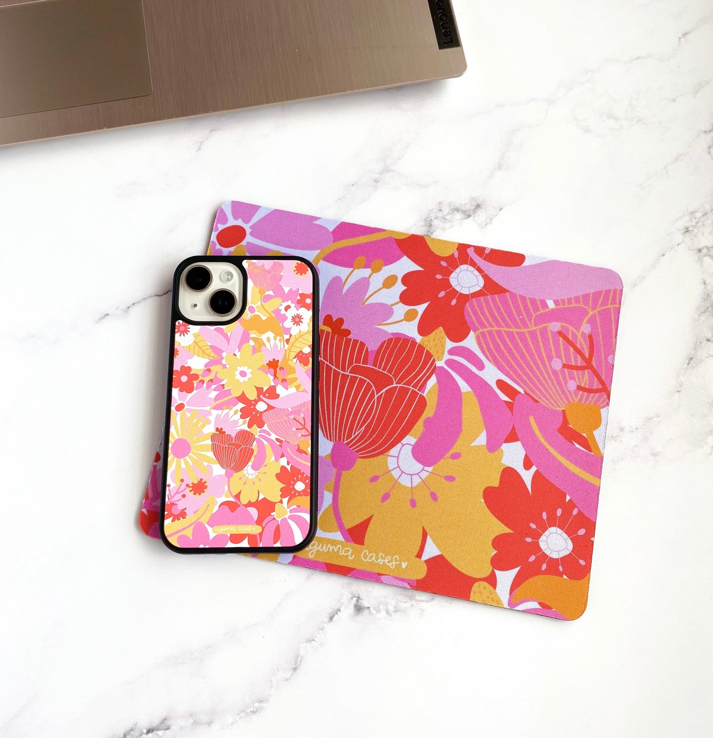 Set case + Mouse Pad Mix Floral - iPhone