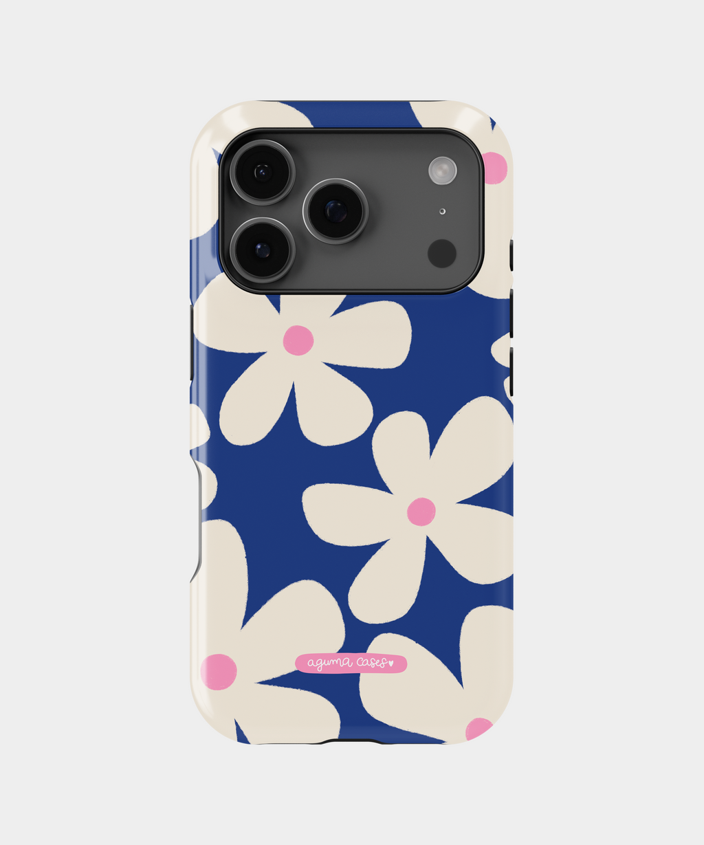Case Blue Flower - Reforzada Premium