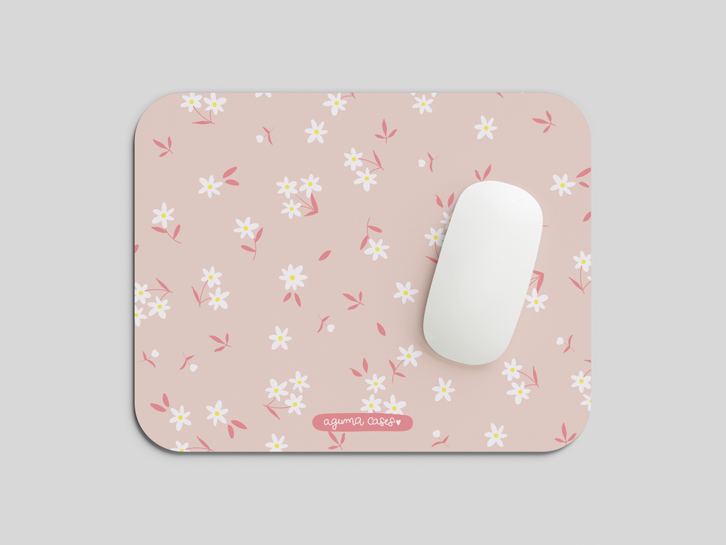 Case + Mouse Pad. Diseño mini flowers