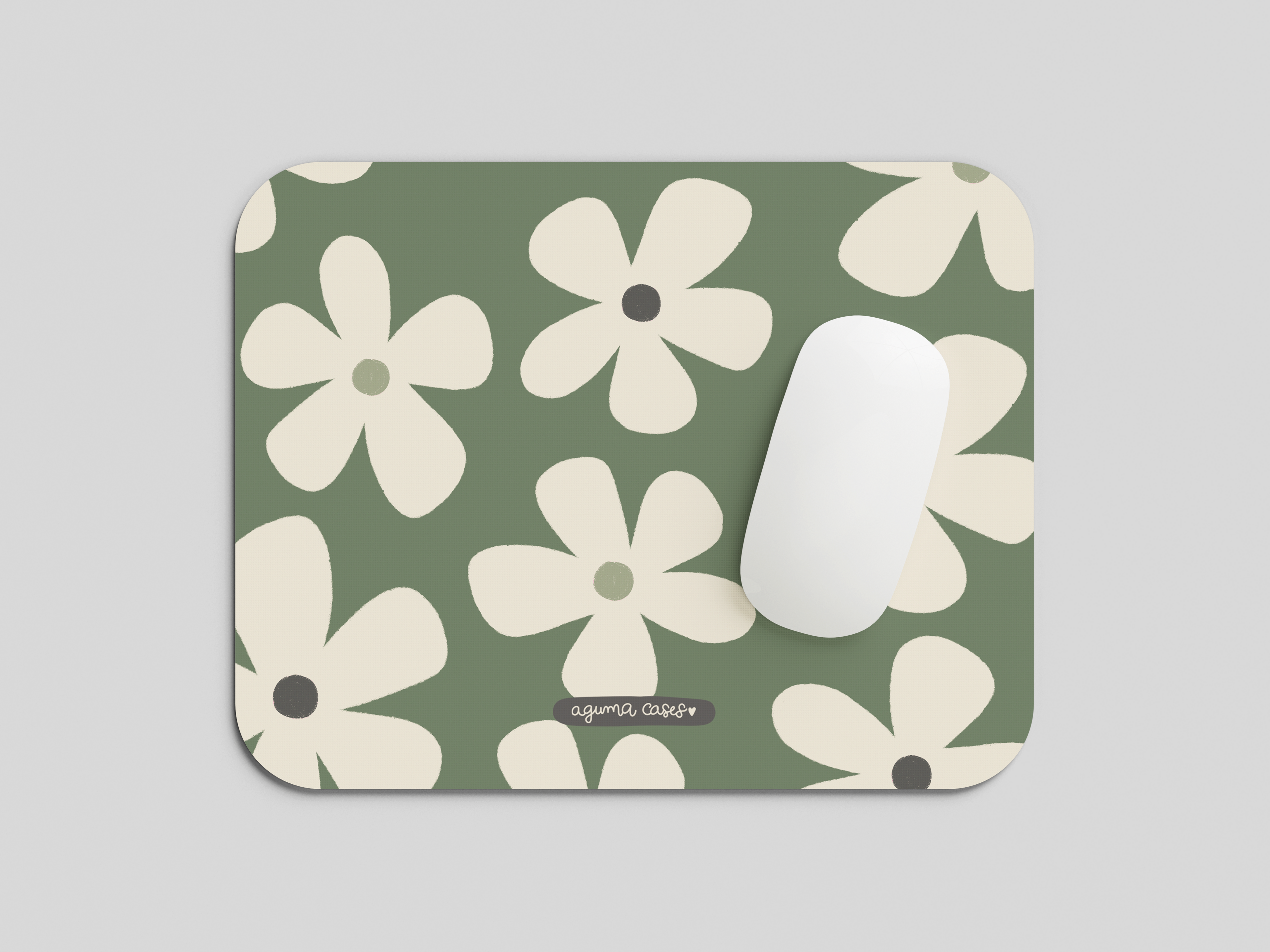 Mouse Pad - green flower