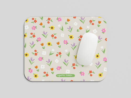 Case + Mouse Pad. Diseño mini flowers