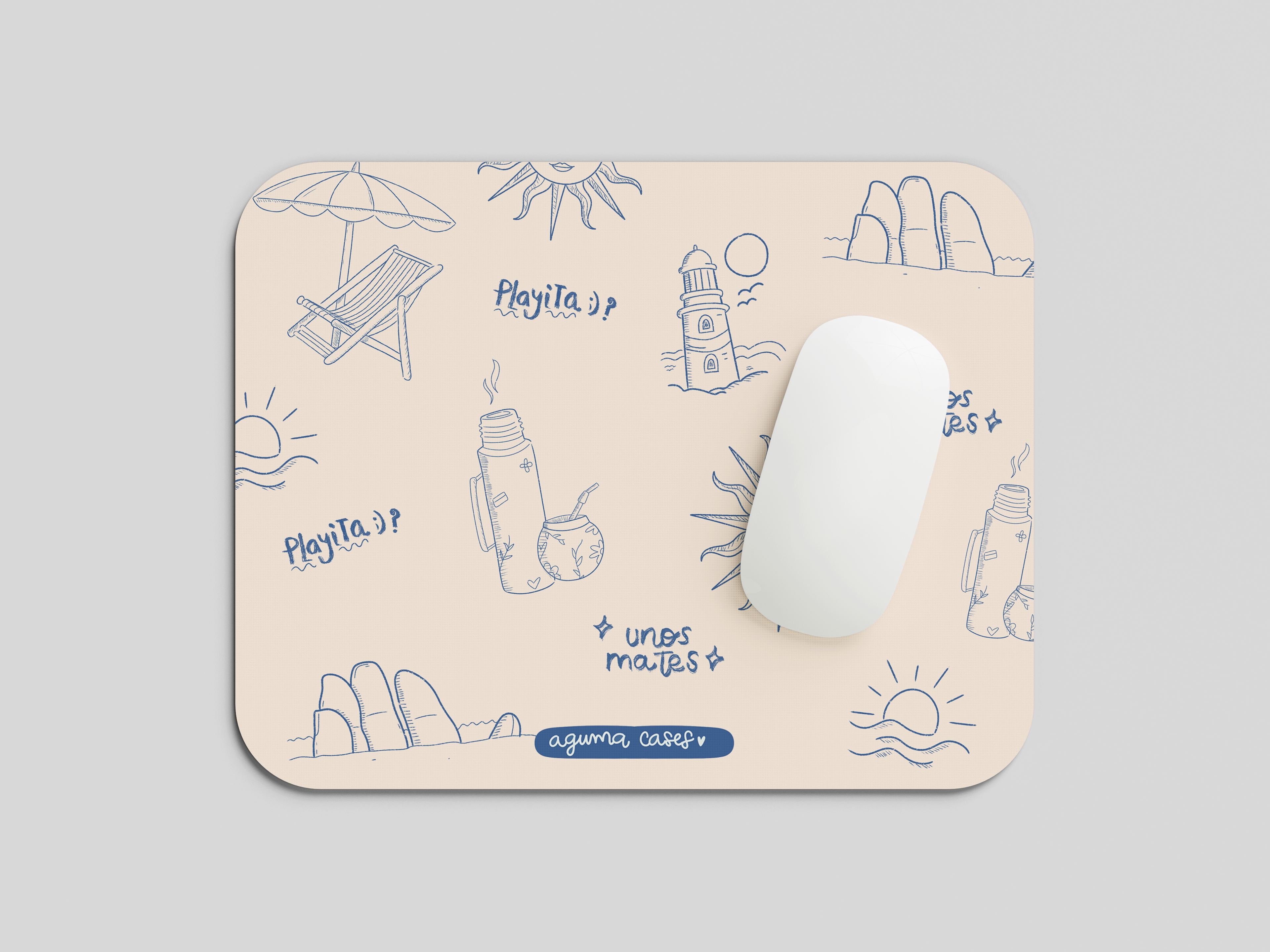 Case + Mouse Pad. Diseño summer vibes